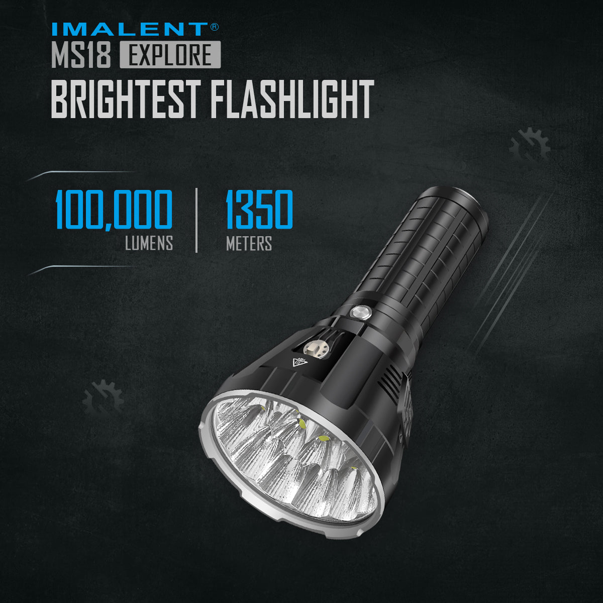 Lampe de poche LED Imalent MS18 de 100 000 lumens avec un maximum