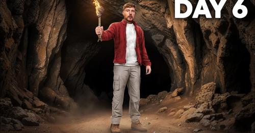 MrBeast carries the brightest flashlight to explore cave adventure