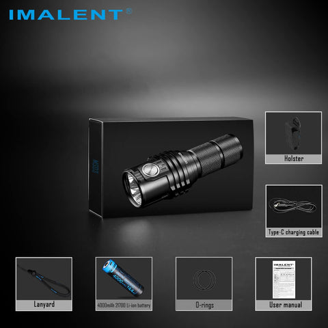 IMALENT MS03 LED Flashlight 13000 Lumens, with Uses 3 Pcs CREE XHP70.2  LEDs, Tactical Flashlight
